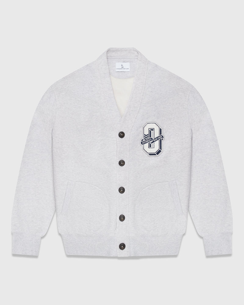 Varsity O Fleece Cardigan - Ash Heather Grey