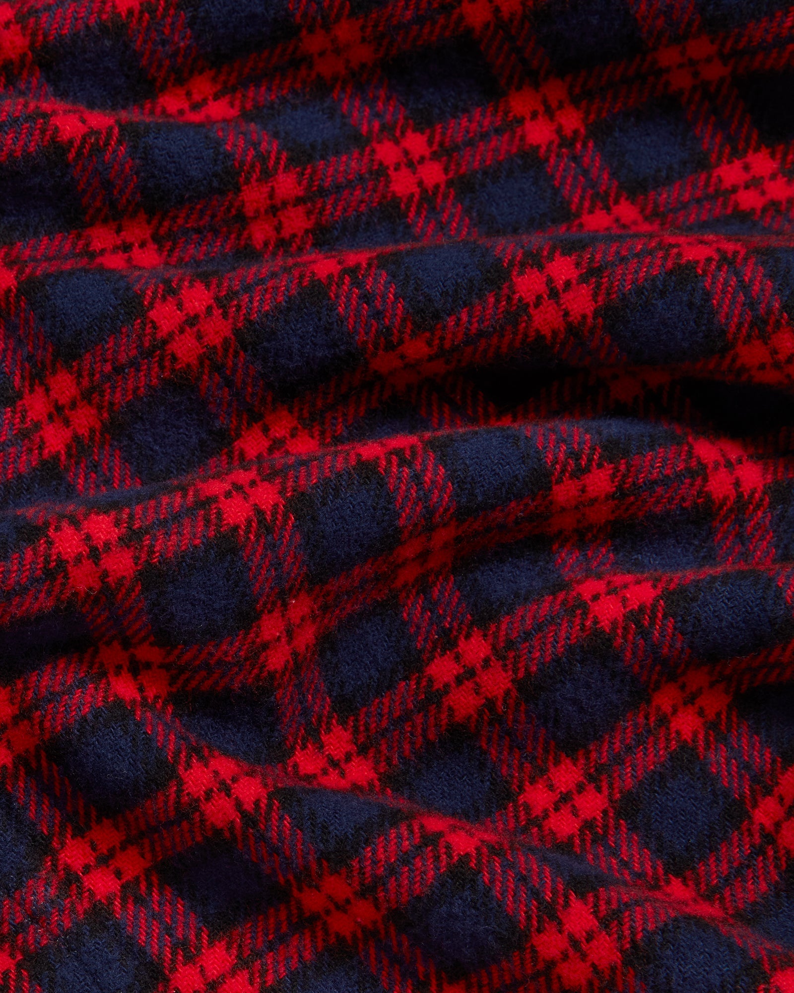 Plaid Pom Pom Flannel Shirt - Red/Black IMAGE #5