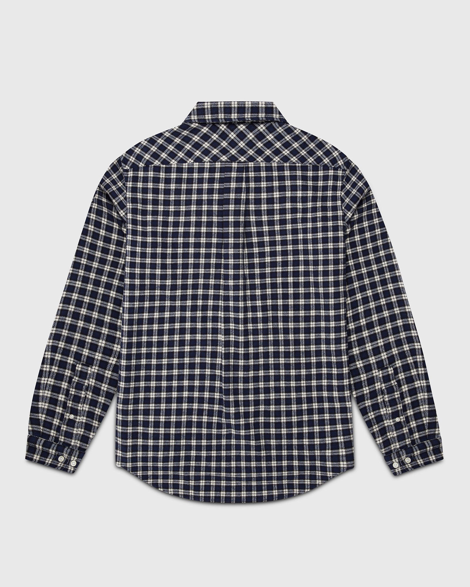 Plaid Pom Pom Flannel Shirt - White/Black IMAGE #2