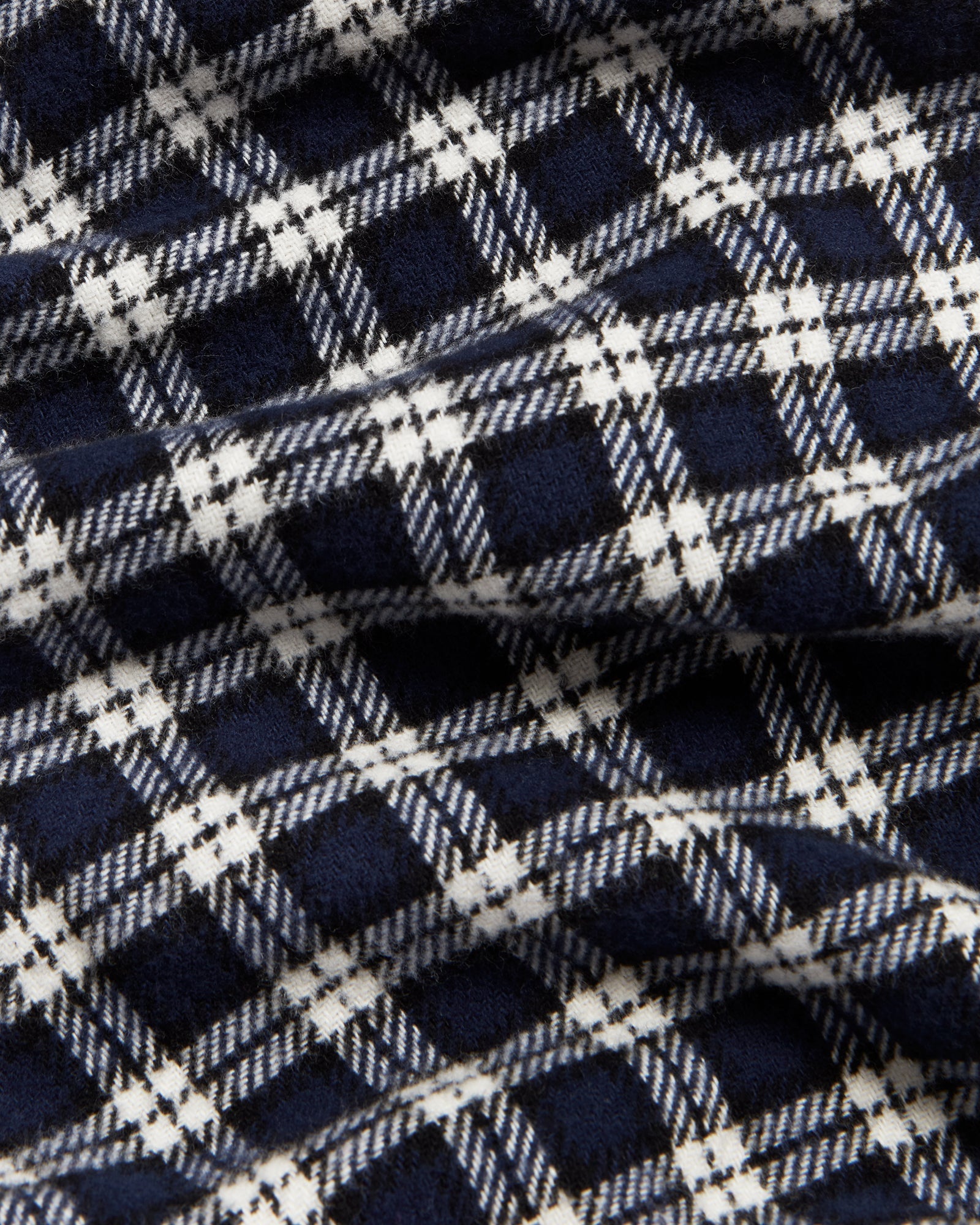 Plaid Pom Pom Flannel Shirt - White/Black IMAGE #5