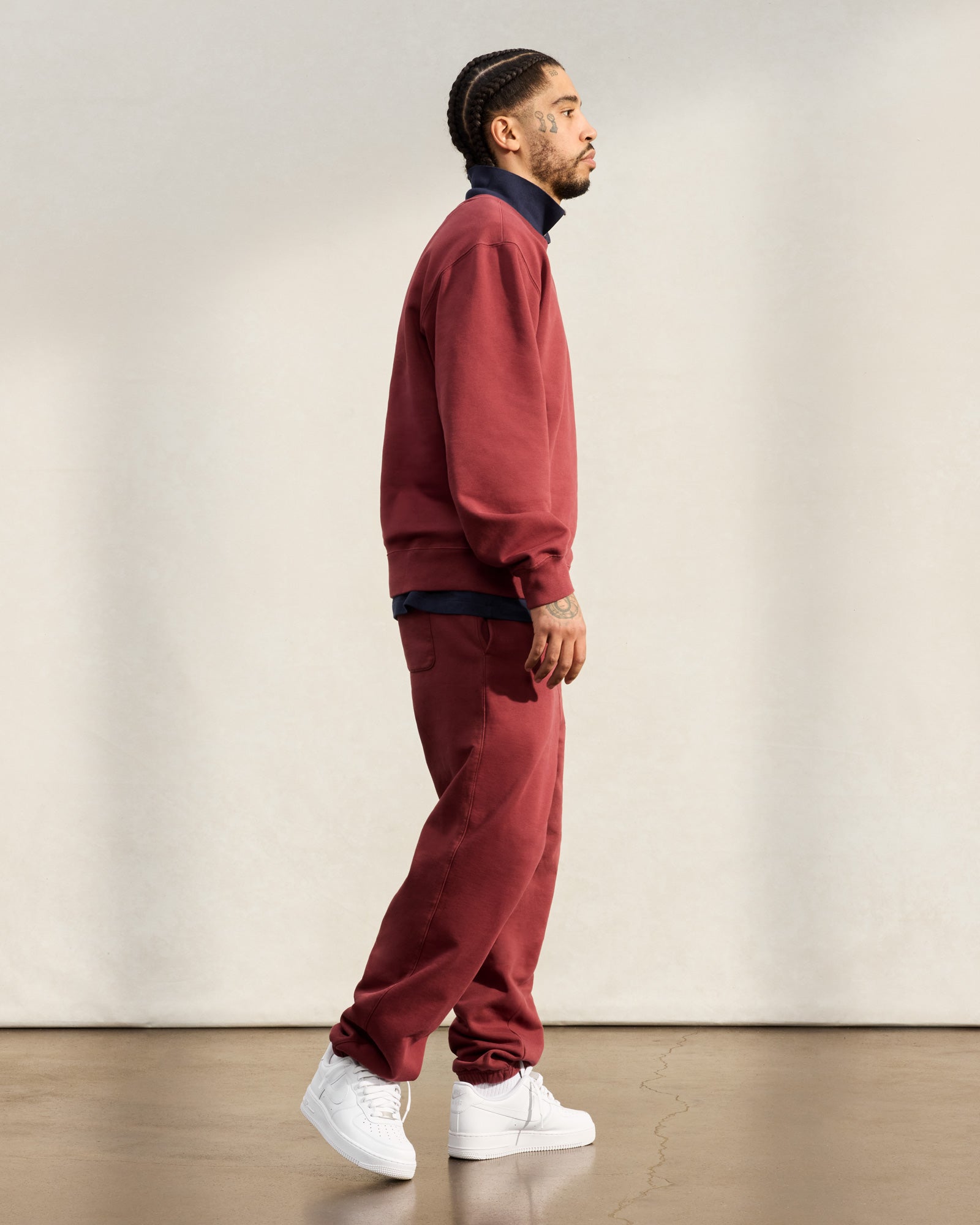 Classic Relaxed Fit Sweatpant - Burgundy IMAGE #3