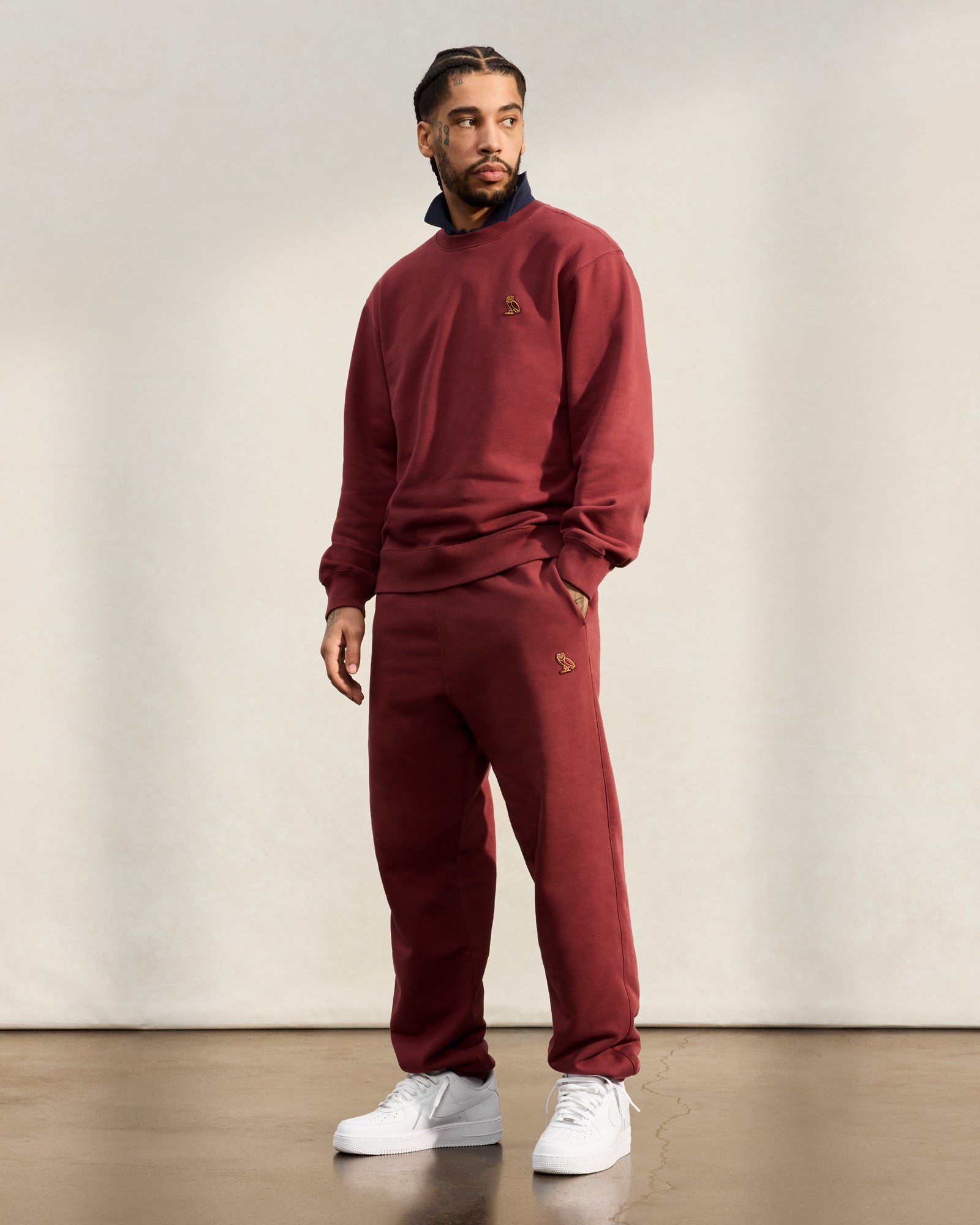Classic Relaxed Fit Sweatpant - Burgundy IMAGE #2