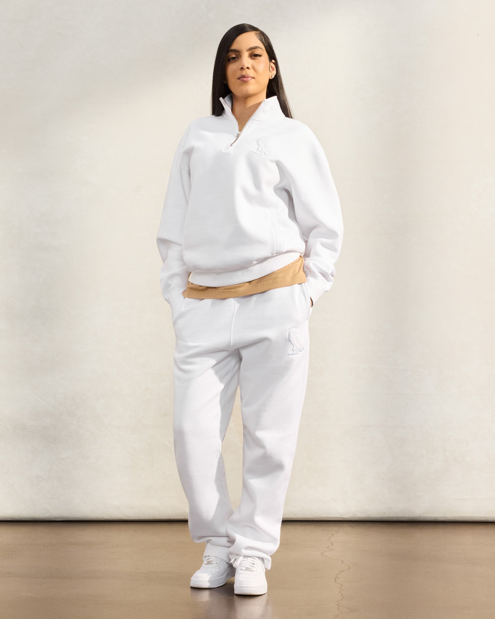 Mini OG Open Hem Sweatpant - White IMAGE #3