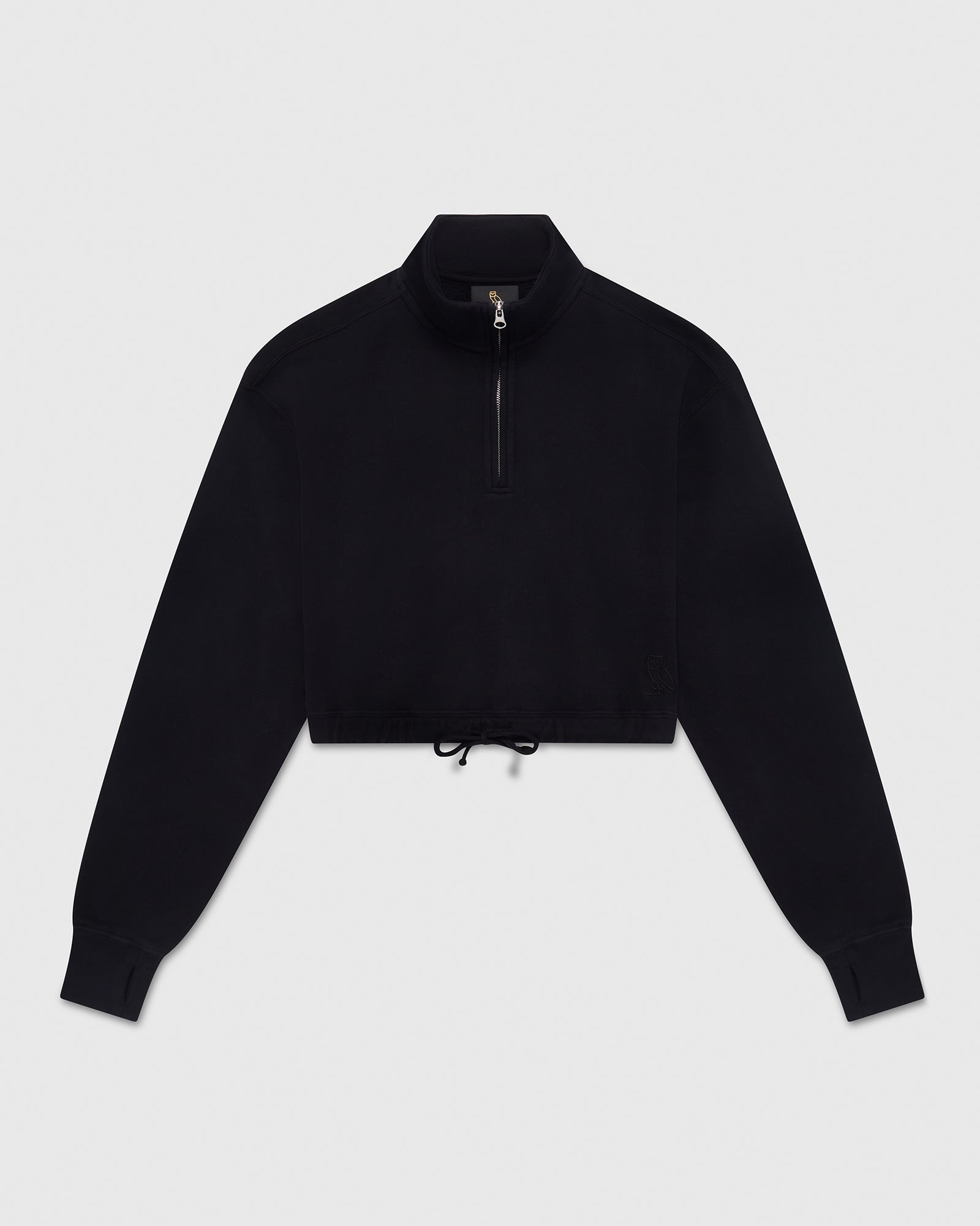 Quarter Zip Mockneck Sweatshirt - Black IMAGE #1
