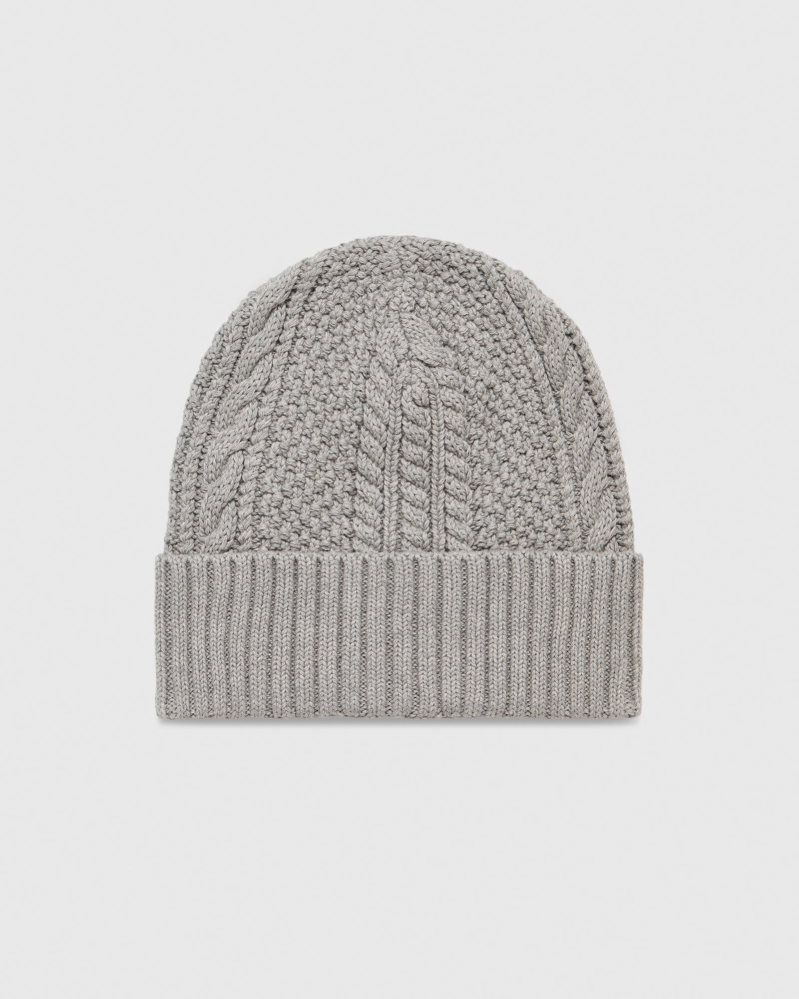 Cable Knit Beanie - Grey IMAGE #1