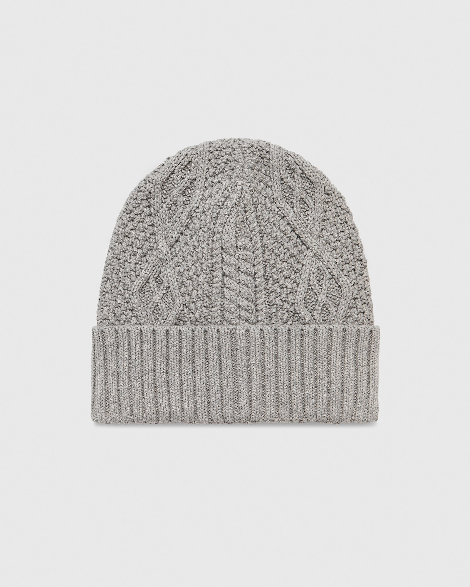 Cable Knit Beanie - Grey IMAGE #4