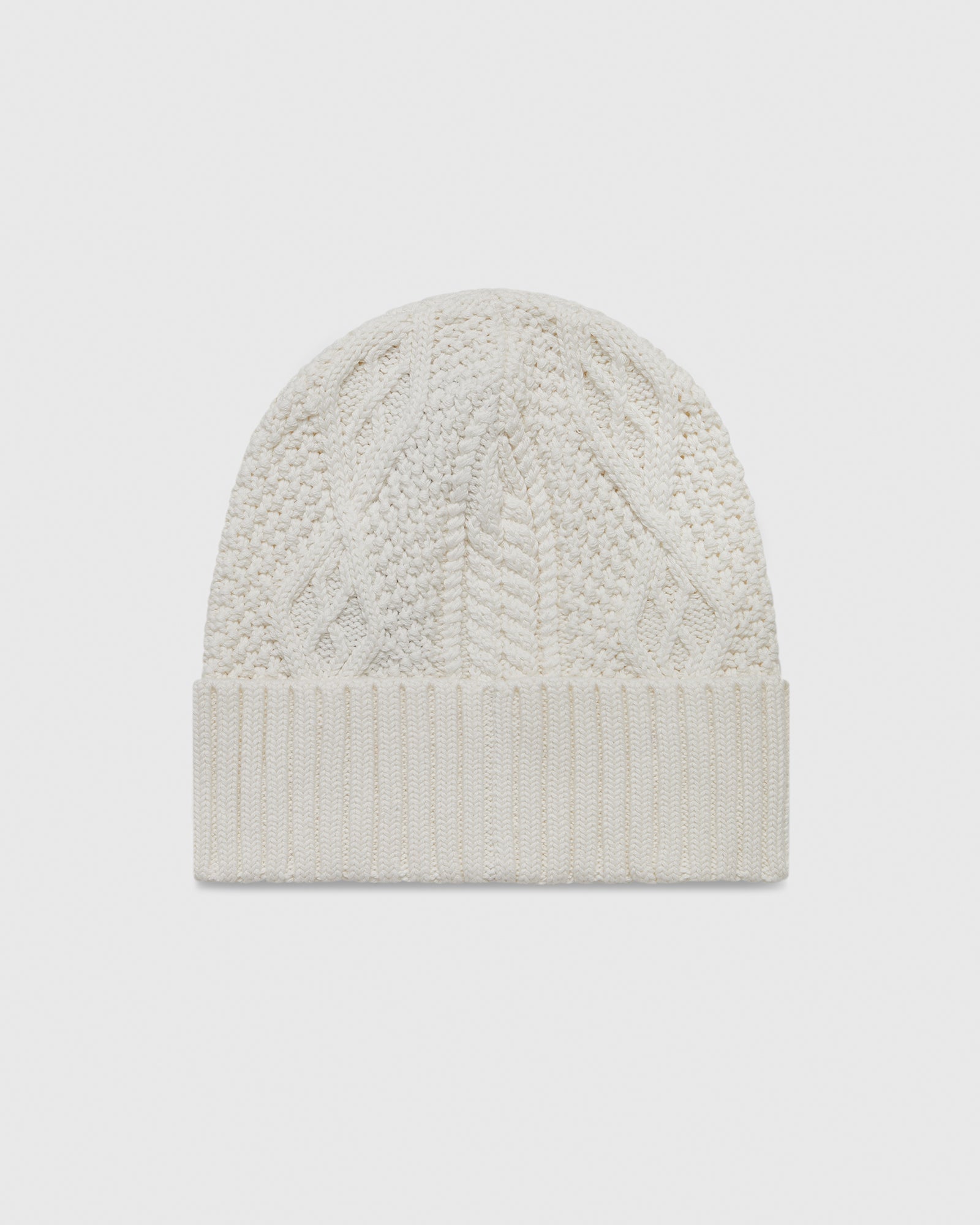 Cable Knit Beanie - Off White IMAGE #1