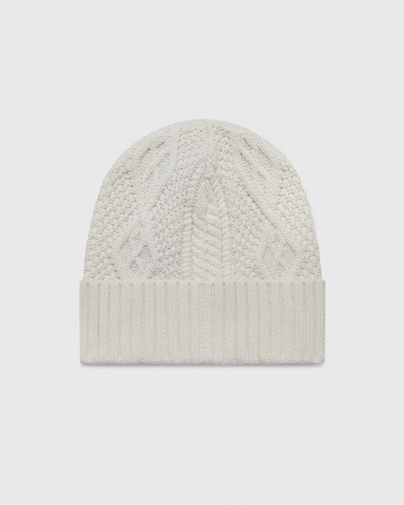 Cable Knit Beanie - Off White