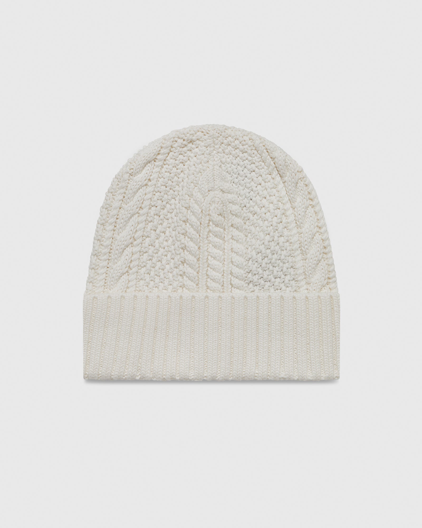 Cable Knit Beanie - Off White IMAGE #2