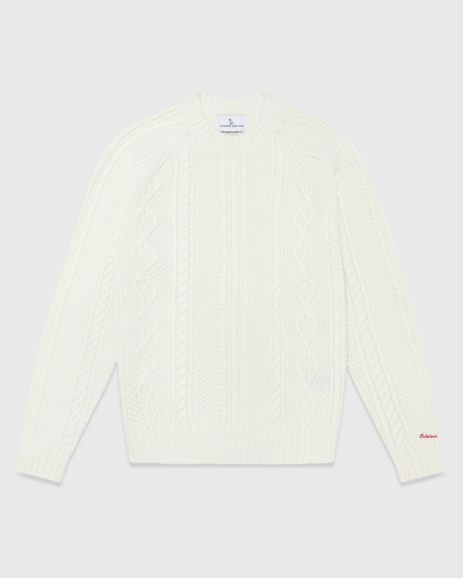 Cable Knit Sweater - White IMAGE #1