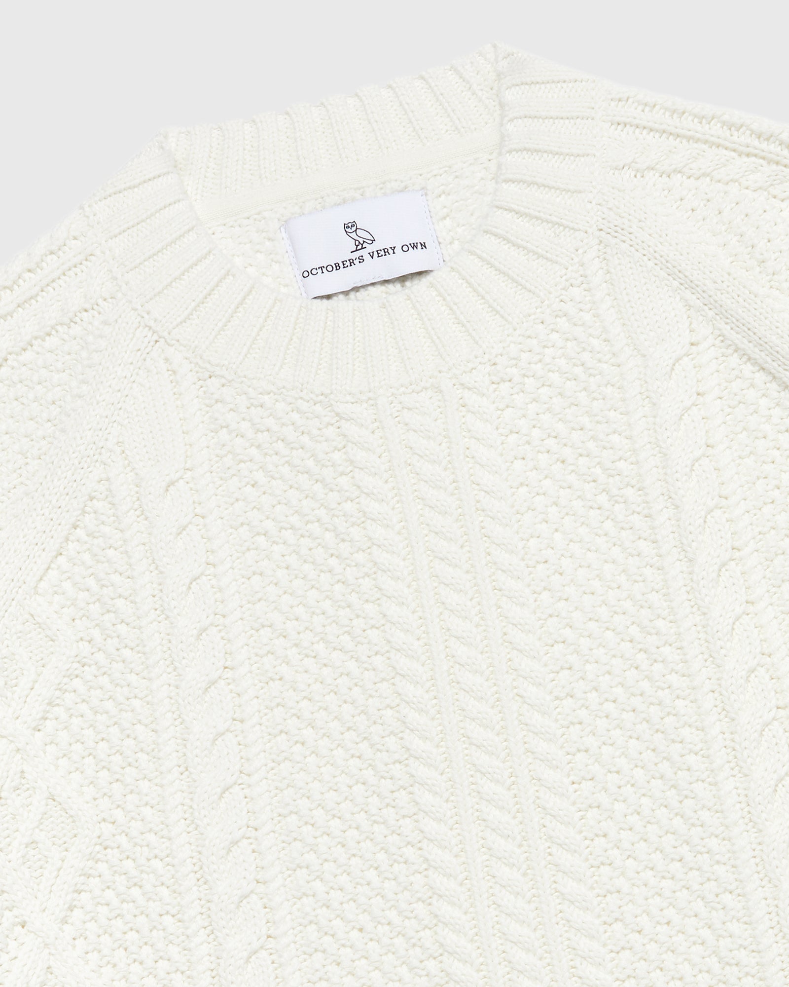 Cable Knit Sweater - White IMAGE #4