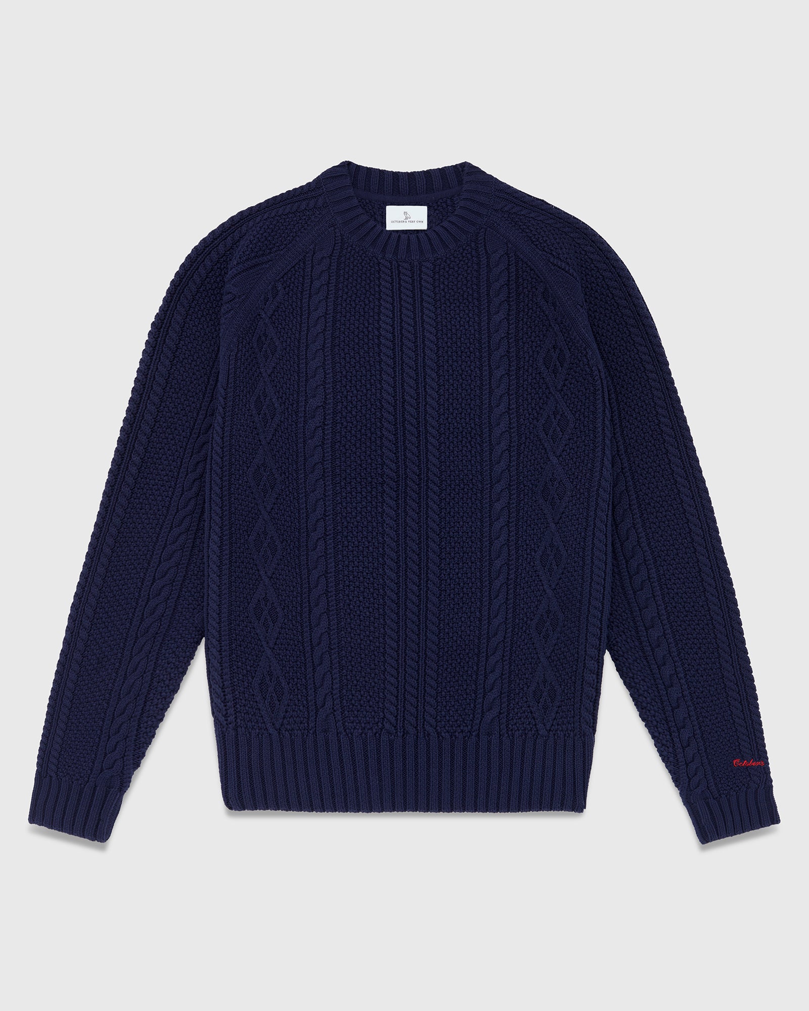 Cable Knit Sweater - Navy IMAGE #1