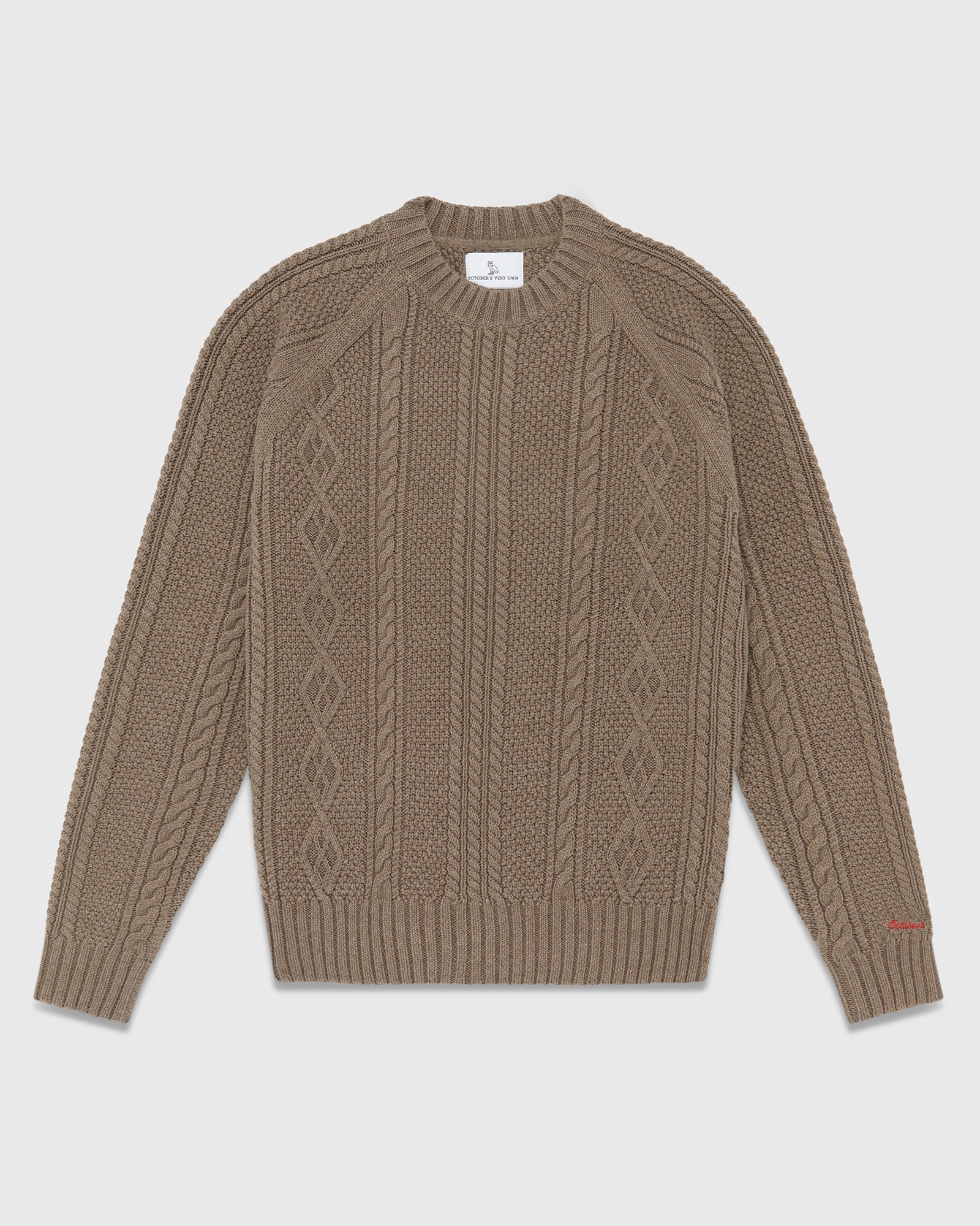 Cable Knit Sweater - Taupe IMAGE #1