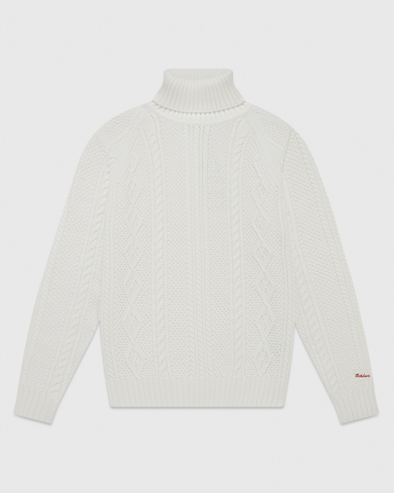 Cable Knit Turtleneck Sweater - Off White IMAGE #1