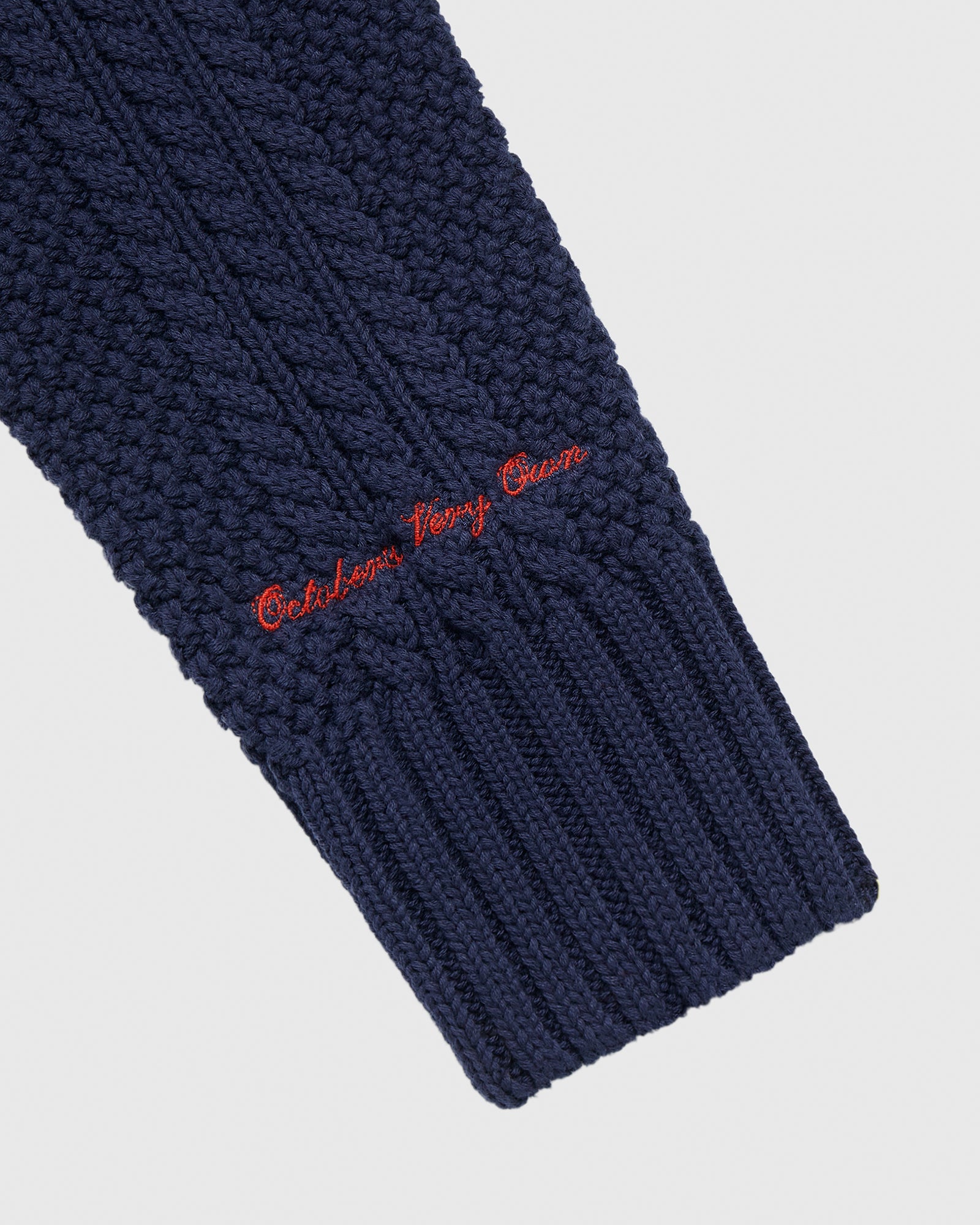 Cable Knit Turtleneck Sweater - Navy IMAGE #5