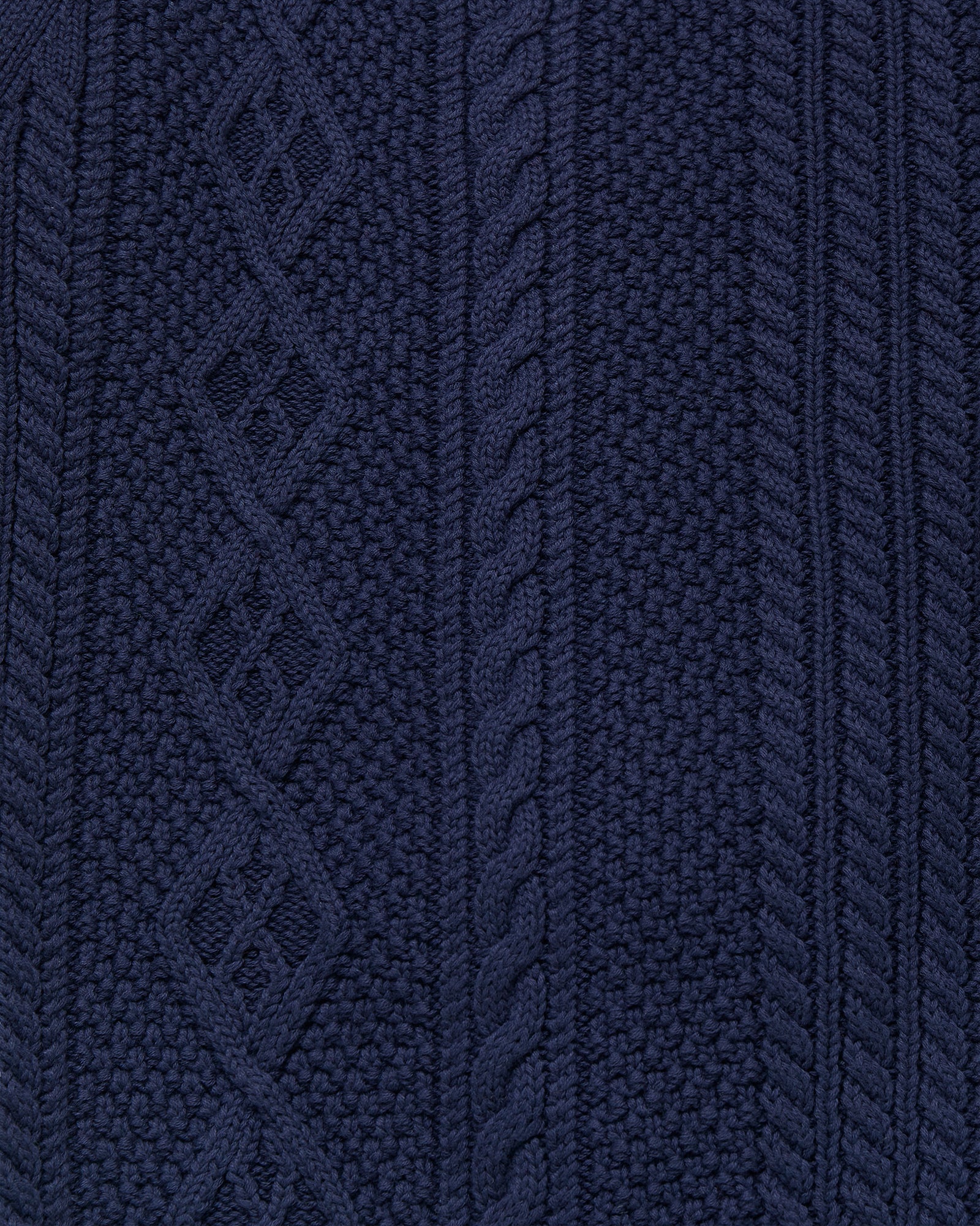 Cable Knit Turtleneck Sweater - Navy IMAGE #6