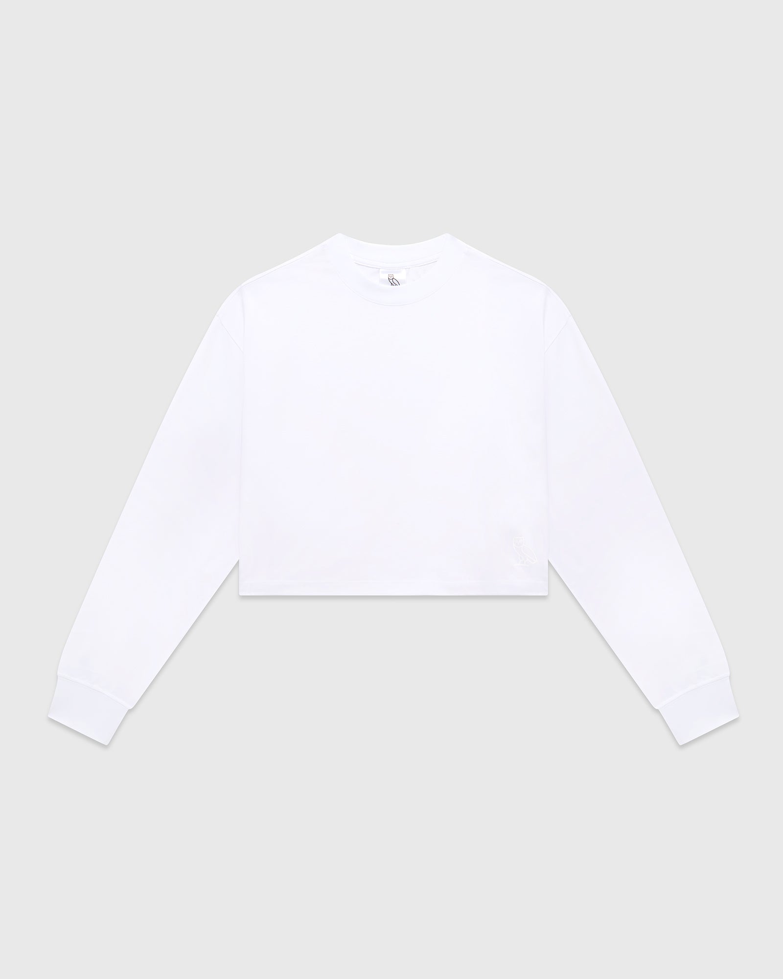 Cropped Longsleeve T-Shirt - White IMAGE #1