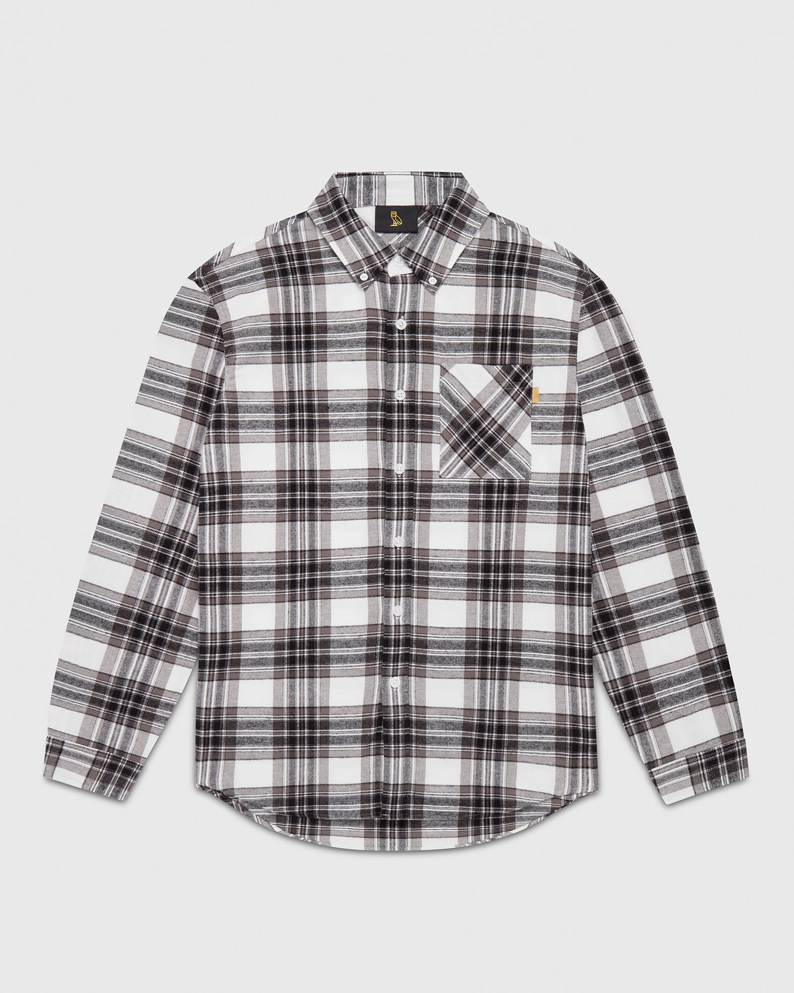 Lightweight Plaid Flannel Shirt - Grey IMAGE #1