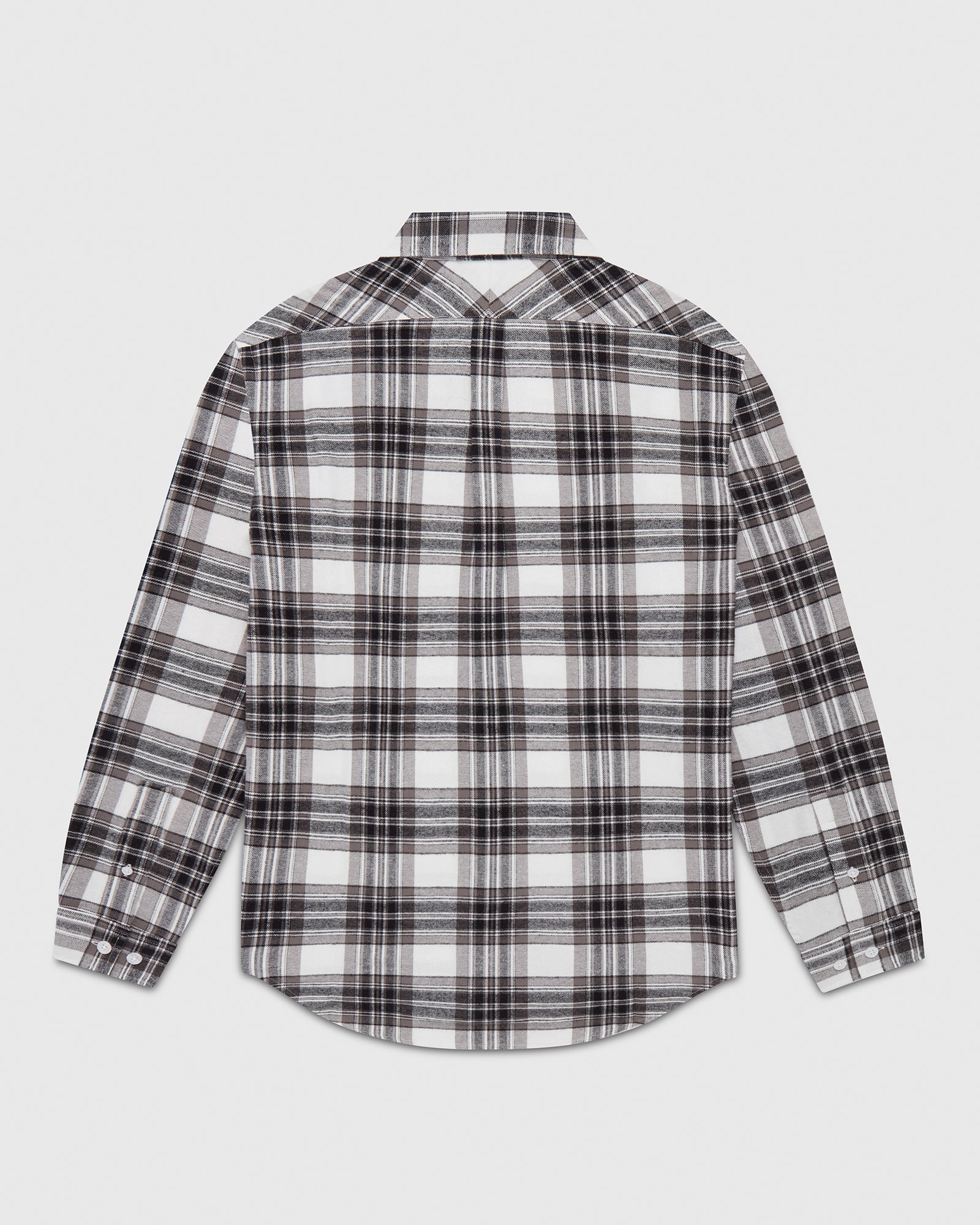 Lightweight Plaid Flannel Shirt - Grey IMAGE #2