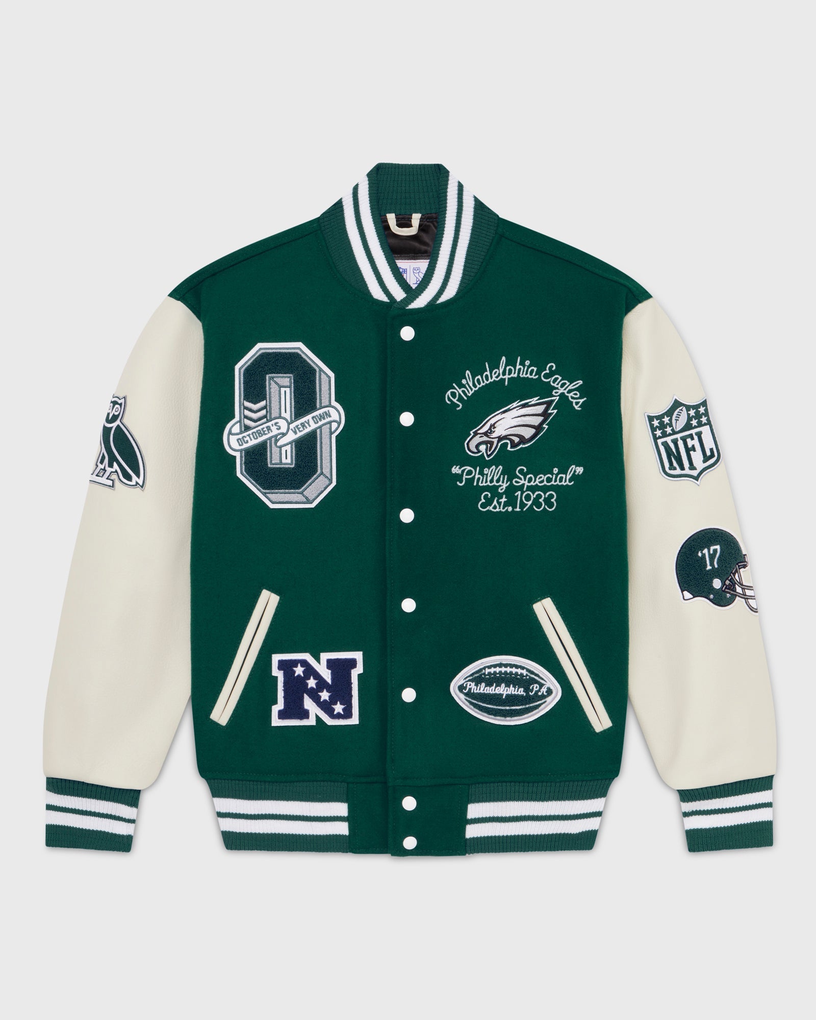 NFL Philadelphia Eagles Varsity Jacket - Green IMAGE #1