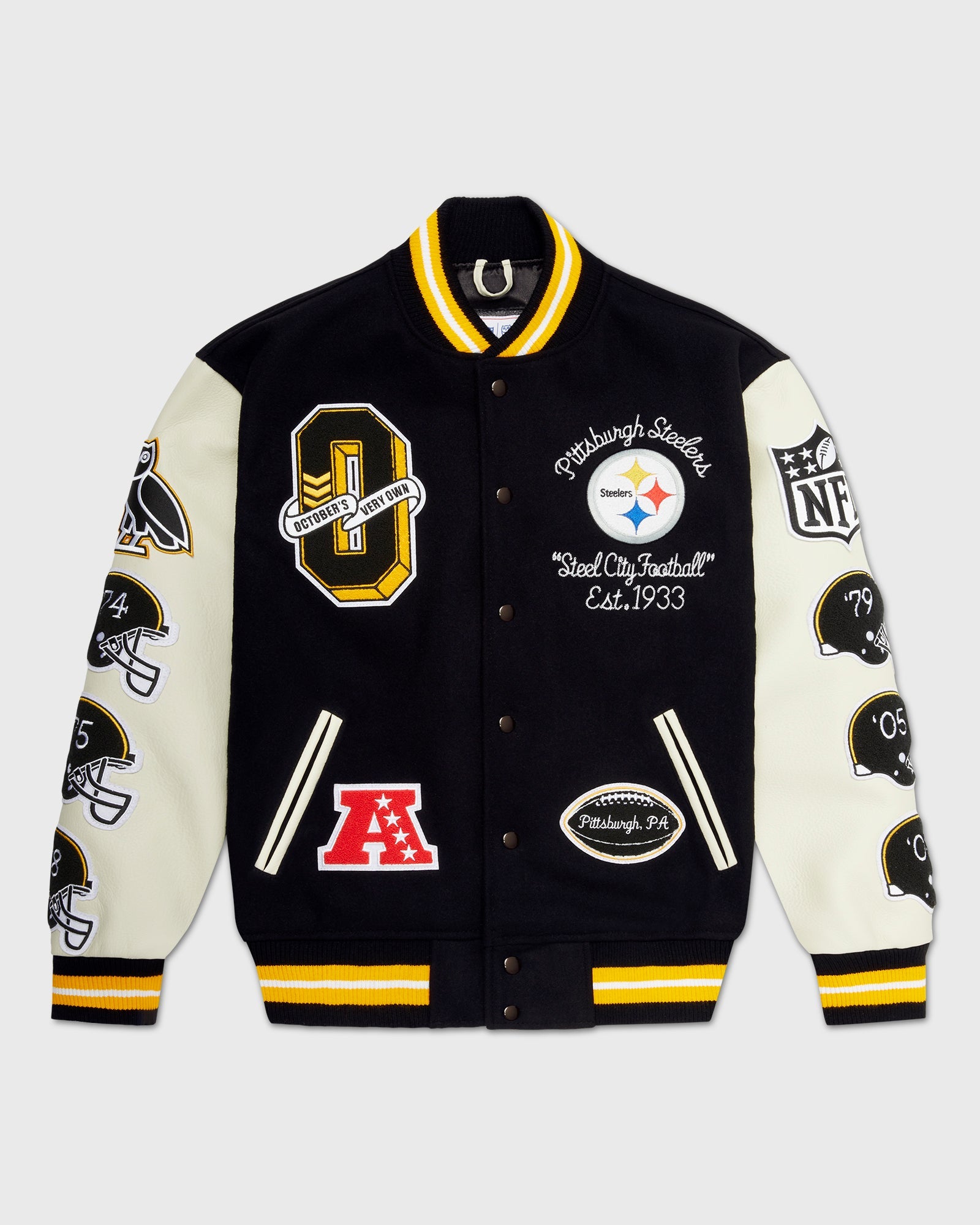 NFL Pittsburgh Steelers Varsity Jacket - Black IMAGE #1