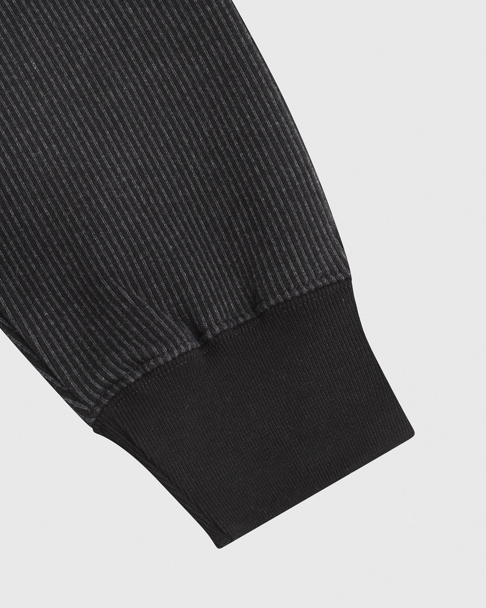 Seersucker Fleece Full Zip Hoodie - Black/Charcoal IMAGE #5